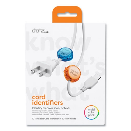 Picture of cord id, (10) multi-colored identifiers, (40) punch out icons