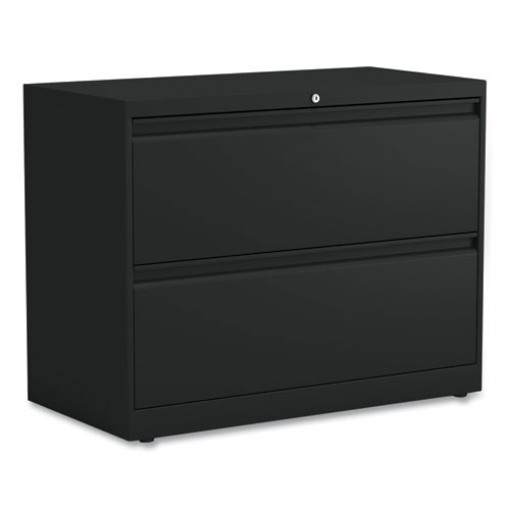 Picture of Lateral File, 2 Legal/Letter-Size File Drawers, Black, 36" x 18.63" x 28"
