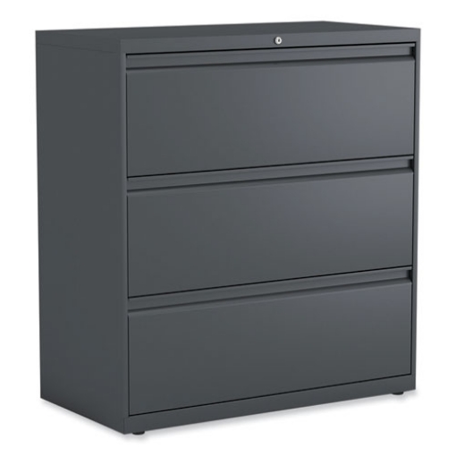 Picture of Lateral File, 3 Legal/Letter/A4/A5-Size File Drawers, Charcoal, 36" x 18.63" x 40.25"