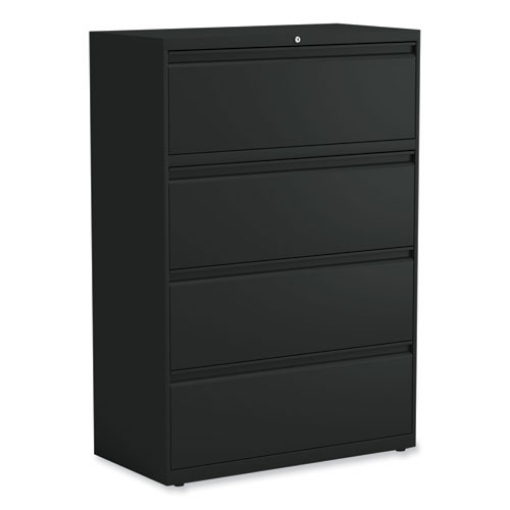 Picture of Lateral File, 4 Legal/Letter-Size File Drawers, Black, 36" x 18.63" x 52.5"