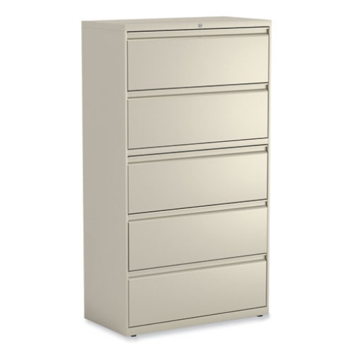 Picture of Lateral File, 5 Legal/Letter/A4/A5-Size File Drawers, Putty, 36" x 18.63" x 67.63"