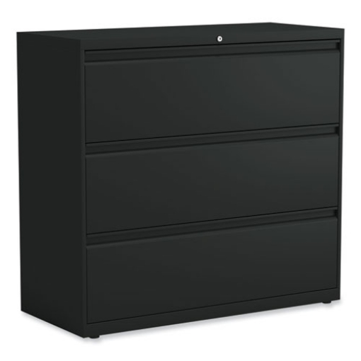 Picture of Lateral File, 3 Legal/Letter/A4/A5-Size File Drawers, Black, 42" x 18.63" x 40.25"