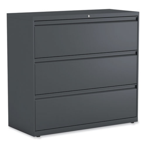 Picture of Lateral File, 3 Legal/Letter/A4/A5-Size File Drawers, Charcoal, 42" x 18.63" x 40.25"