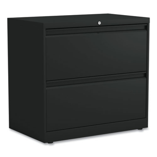 Picture of Lateral File, 2 Legal/Letter-Size File Drawers, Black, 30" x 18.63" x 28"