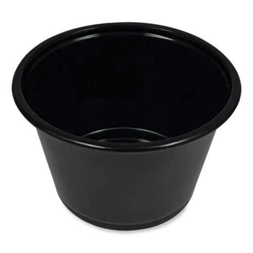 Picture of souffle/portion cups, 4 oz, polypropylene, black, 2,500/carton