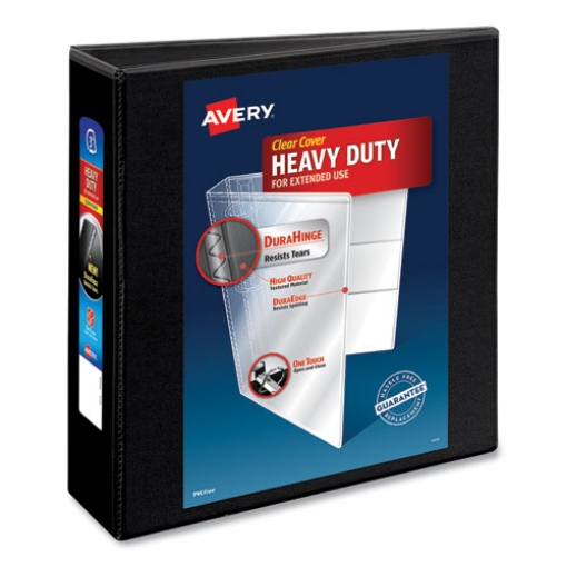 Picture of Heavy-Duty Non Stick View Binder With Durahinge And Slant Rings, 3 Rings, 3" Capacity, 11 X 8.5, Black, (5600)