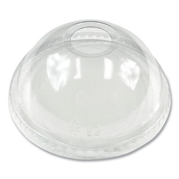 Picture of PET Cold Cup Dome Lids, Fits 9 oz to 10 oz PET Cups, Clear, 1,000/Carton