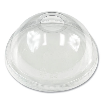 Picture of PET Cold Cup Dome Lids, Fits 9 oz Squat/12 oz PET Cups, Clear, 1,000/Carton