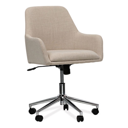 Picture of Mid-Century Task Chair, Supports Up to 275 lb, 18.9" to 22.24" Seat Height, Cream Seat, Cream Back