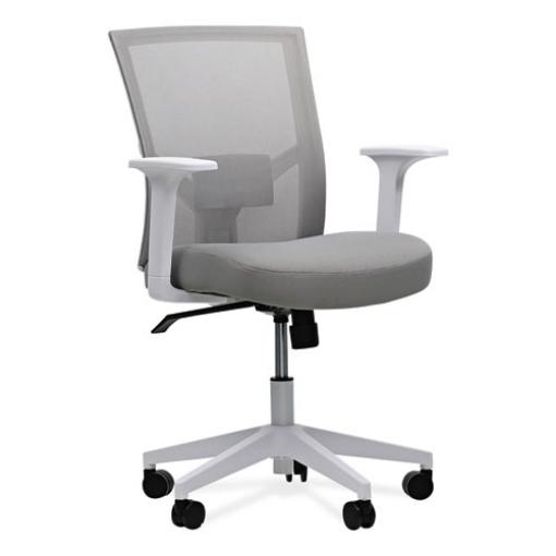 Picture of mesh back fabric task chair, supports up to 275 lb, 17.32" to 21.1" seat height, gray seat, gray back