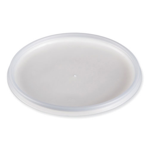 Picture of Plastic Lids For Foam Cups, Bowls And Containers, Vented, Fits 12-60 Oz, Translucent, 100/pack, 10 Packs/carton