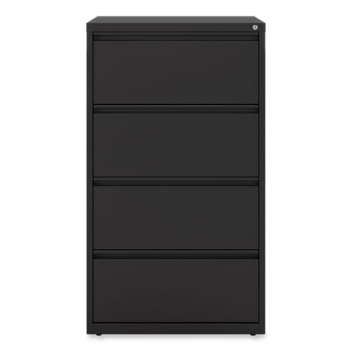 Picture of Lateral File, 4 Legal/Letter-Size File Drawers, Black, 30" x 18.63" x 52.5"