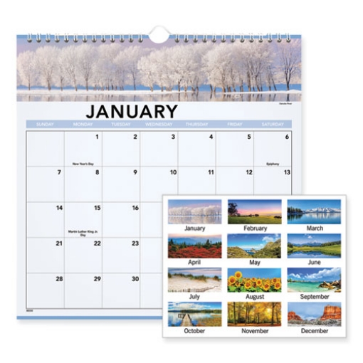 Picture of Landscape Monthly Wall Calendar, Landscapes Photography, 12 x 12, White/Multicolor Sheets, 12-Month (Jan to Dec): 2024