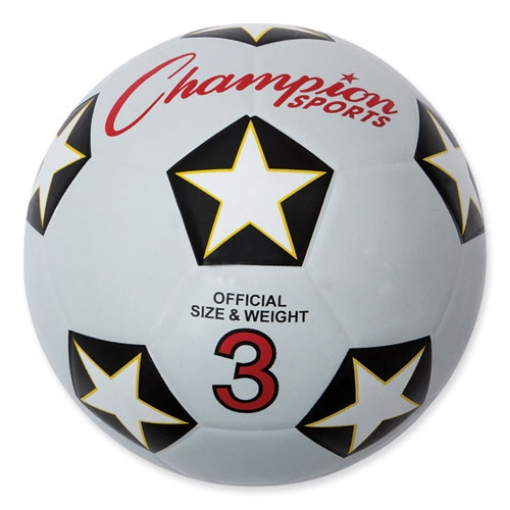 Picture of Rubber Sports Ball, For Soccer, No. 3 Size, White/Black