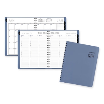 Picture of Contemporary Weekly/Monthly Planner, 11.38 x 9, Slate Blue Cover, 12-Month (Jan to Dec): 2024
