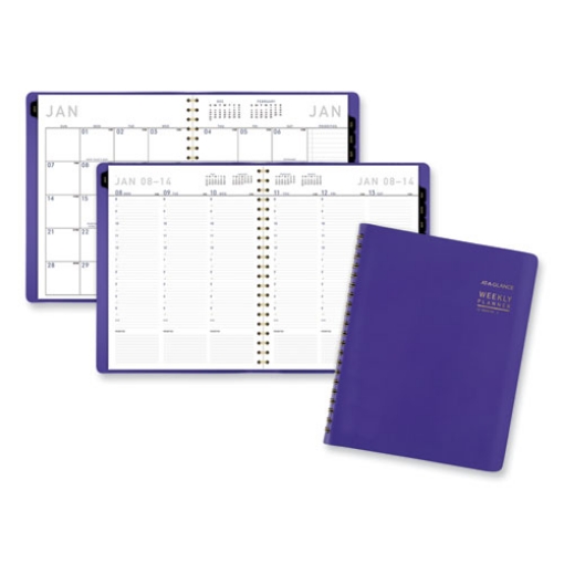 Picture of Contemporary Weekly/Monthly Planner, 11.38 x 9, Purple Cover, 12-Month (Jan to Dec): 2024