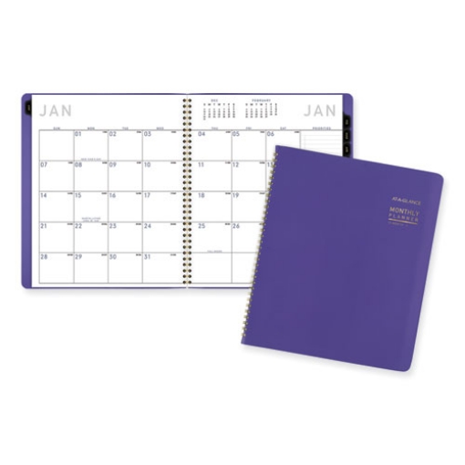 Picture of Contemporary Monthly Planner, 11.38 x 9.63, Purple Cover, 12-Month (Jan to Dec): 2024