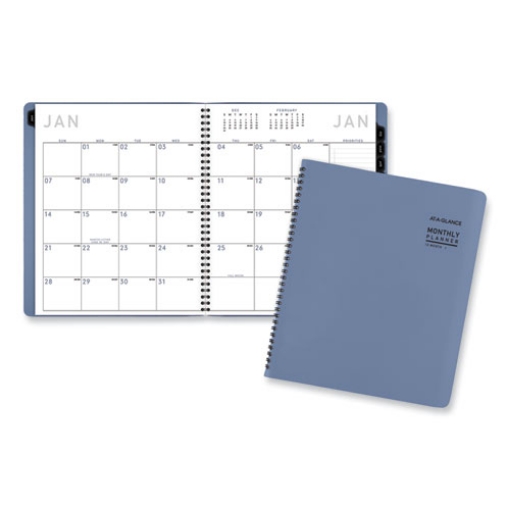 Picture of Contemporary Monthly Planner, 11.38 x 9.63, Blue Cover, 12-Month (Jan to Dec): 2024