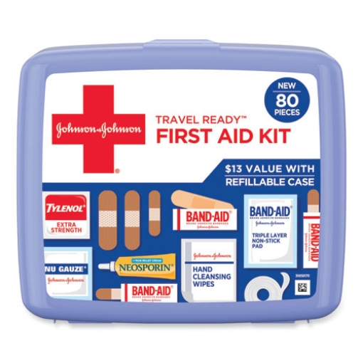 Picture of Red Cross Travel Ready Portable Emergency First Aid Kit, 80 Pieces, Plastic Case