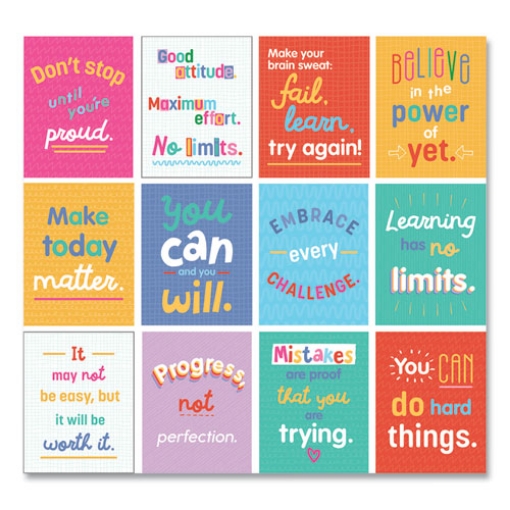 Picture of Mini Posters, Growth Mindset Quotes, 8.5 x 11, 12/Set