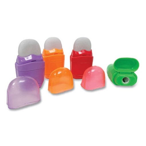 Picture of One-Hole Pencil Sharpener/Eraser Combo, 1" x 0.75", Randomly Assorted Colors