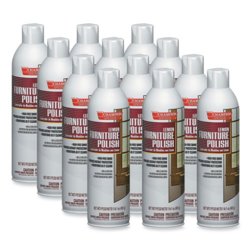 Picture of Champion Sprayon Furniture Polish, Lemon, 17 Oz Aerosol Spray, 12/carton