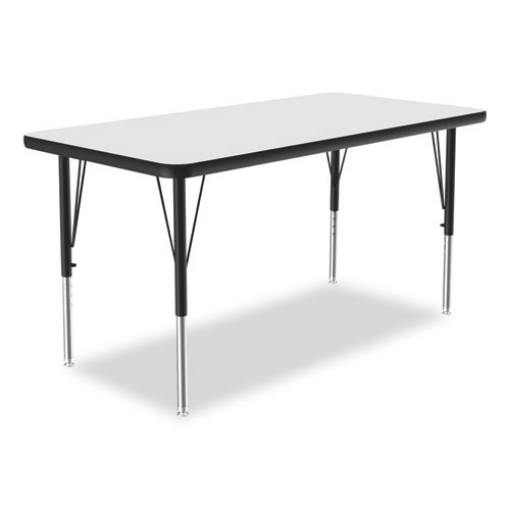 Picture of Markerboard Activity Tables, Rectangular, 48" x 24" x 19" to 29", White Top, Black Legs, 4/Pallet, Ships in 4-6 Business Days