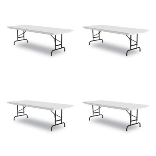 Picture of Adjustable Folding Tables, Rectangular, 60" x 30" x 22" to 32", Gray Top, Black Legs, 4/Pallet, Ships in 4-6 Business Days