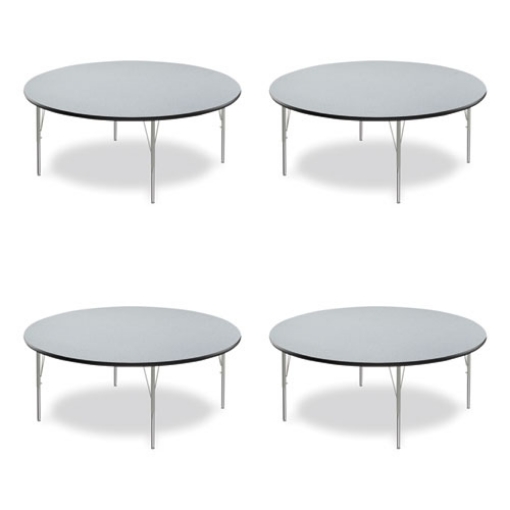 Picture of Height Adjustable Activity Tables, Round, 60" x 19" to 29", Gray Granite Top, Gray Legs, 4/Pallet, Ships in 4-6 Business Days