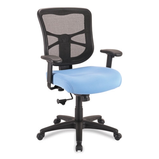 Picture of Alera Elusion Series Mesh Mid-Back Swivel/Tilt Chair, Supports Up to 275 lb, 17.9" to 21.8" Seat Height, Light Blue Seat