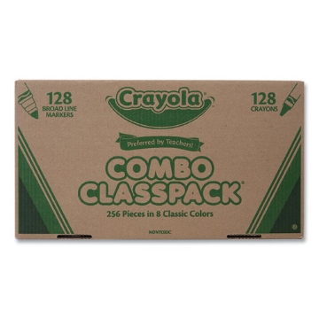 Picture of Crayons And Markers Combo Classpack, Eight Colors, 256/set