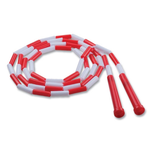 Picture of Segmented Plastic Jump Rope, 7 Ft, Red/white