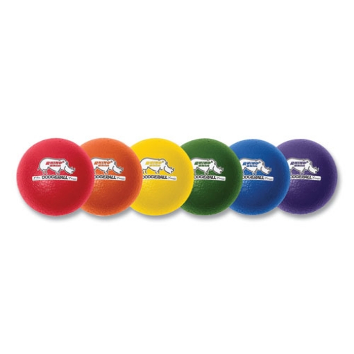 Picture of Rhino Skin Dodge Ball Set, 6" Diameter, Assorted Colors, 6/set