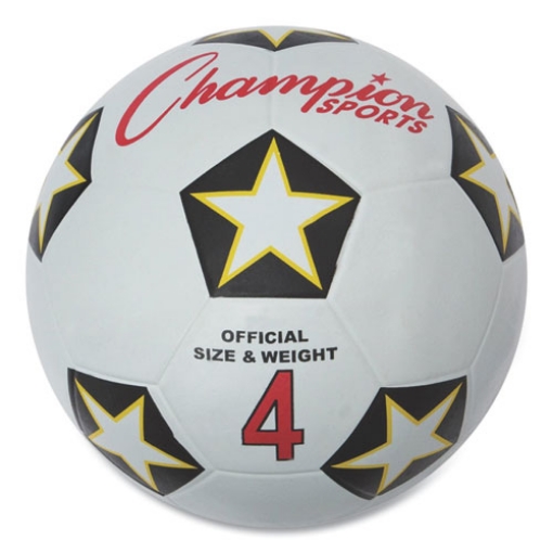 Picture of Rubber Sports Ball, For Soccer, No. 4 Size, White/black