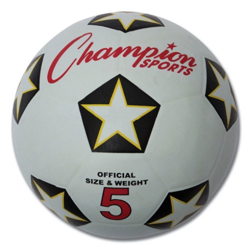 Picture of Rubber Sports Ball, For Soccer, No. 5 Size, White/black