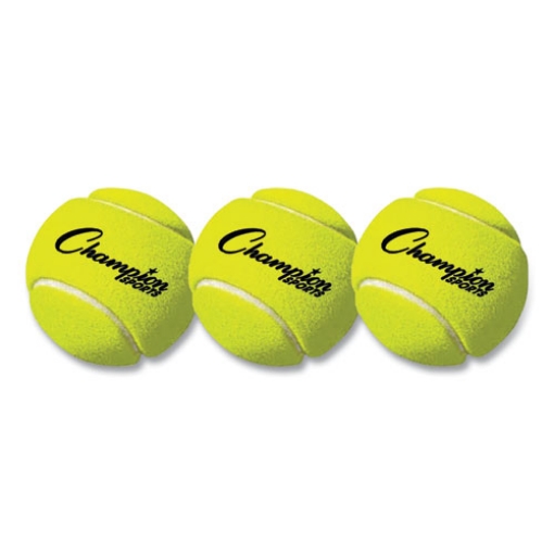 Picture of Tennis Balls, 2.5" Diameter, Yellow, 3/pack