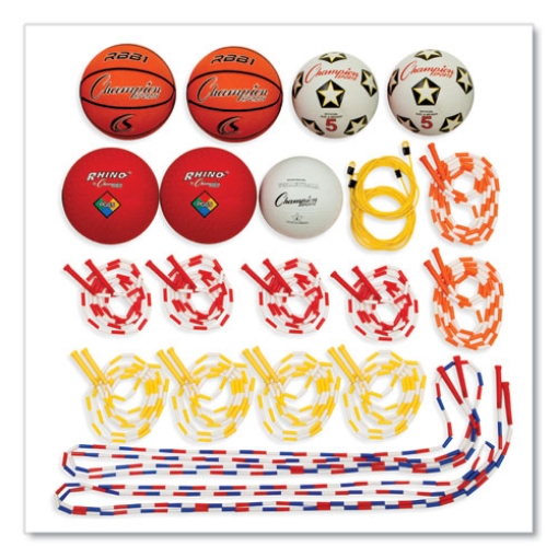 Picture of Physical Education Kit With 7 Balls, 14 Jump Ropes, Assorted Colors