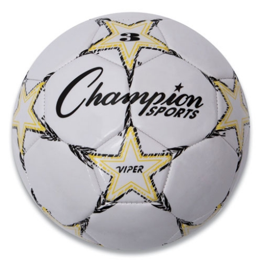 Picture of Viper Soccer Ball, No. 3 Size, 7.25" To 7.5" Diameter, White