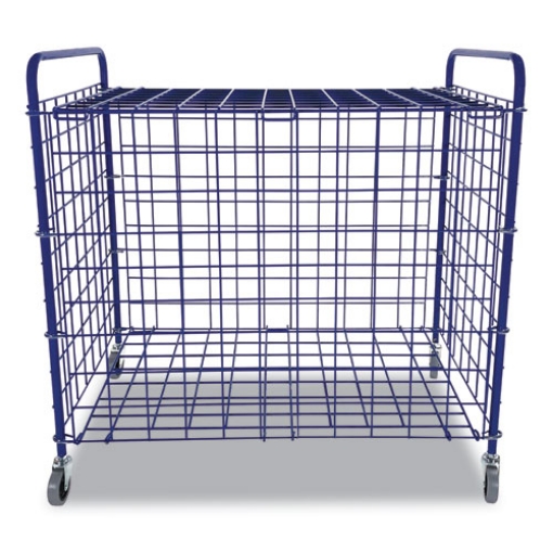 Picture of Lockable Ball Storage Cart, Fits Approximately 24 Balls, Metal, 37" x 22" x 20", Blue