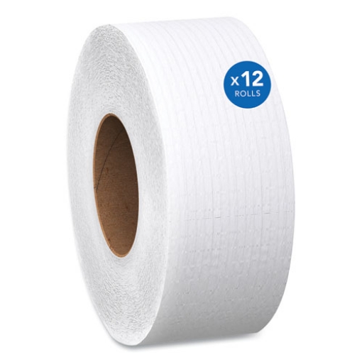 Picture of Essential 100% Recycled Fiber JRT Bathroom Tissue for Business, Septic Safe, 2-Ply, White, 3.55" x 1,000 ft, 12 Rolls/Carton