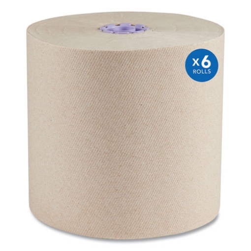 Picture of Essential 100% Recycled Fiber Hard Roll Towel, 1-Ply, 8" x 700 ft, 1.75" Core, Brown, 6 Rolls/Carton