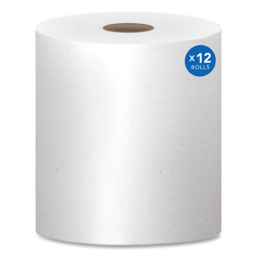 Picture of essential high capacity hard roll towels for business, absorbency pockets, 1-ply, 8" x 1,000 ft, 1.5" core, white,12 rolls/ct