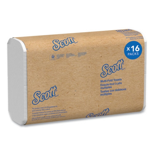 Picture of Essential Multi-Fold Towels 100% Recycled, 1-Ply, 9.2  x 9.4, White, 250/Pack, 16 Packs/Carton