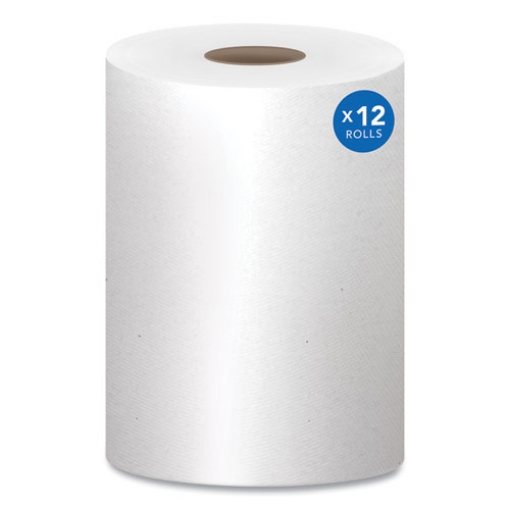 Picture of Essential Hard Roll Towels for Business, Absorbency Pockets, 1-Ply, 8" x 400 ft, 1.5" Core, White, 12 Rolls/Carton