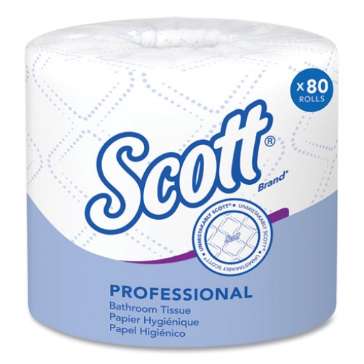 Picture of Essential Standard Roll Bathroom Tissue for Business, Septic Safe, 2-Ply, White, 550 Sheets/Roll, 80/Carton