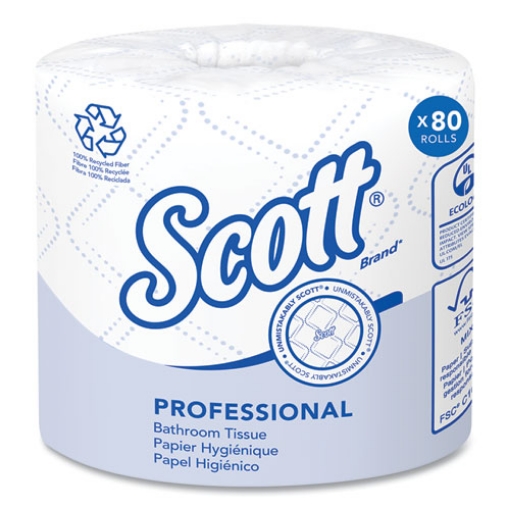 Picture of Essential 100% Recycled Fiber SRB Bathroom Tissue, Septic Safe, 2-Ply, White, 473 Sheets/Roll, 80 Rolls/Carton