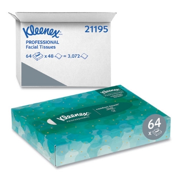 Picture of White Facial Tissue Junior Pack, 2-Ply, 48 Sheets/Box, 64 Boxes/Carton