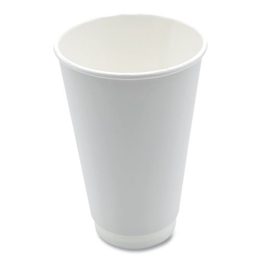 Picture of Paper Hot Cups, Double-Walled, 16 oz, White, 25/Pack