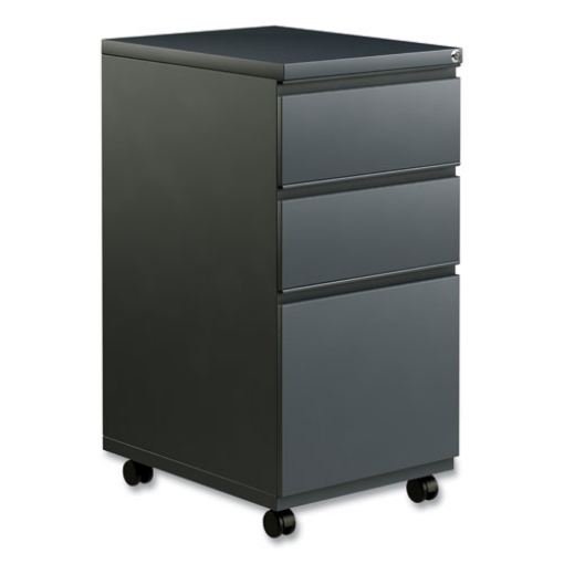 Picture of File Pedestal With Full-Length Pull, Left Or Right, 3-Drawers: Box/box/file, Legal/letter, Charcoal, 14.96" X 19.29" X 27.75"