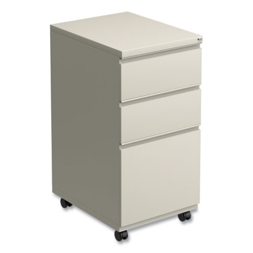 Picture of File Pedestal With Full-Length Pull, Left Or Right, 3-Drawers: Box/box/file, Legal/letter, Putty, 14.96" X 19.29" X 27.75"